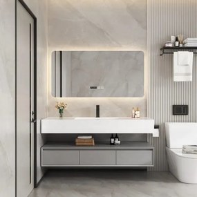 Oglindă Baie LED și Dezaburire Elit's Premium cu Senzor Touch, Lumina Rece, Caldă și Neutră, 90x65cm, lumina ambientala spate