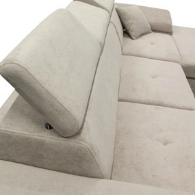 Colțar extensibil CASTELO, în formă de L, partea dreaptă, cu spațiu de depozitare, gri