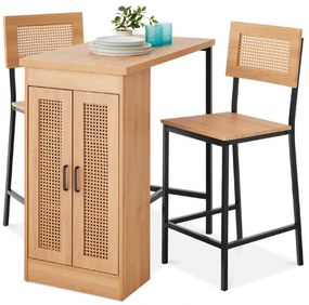 Set de dining inaltat, cu 3 piese si spatiu de depozitare