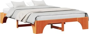 vidaXL Cadru de pat Maroniu cerat 140 x 200 cm Lemn de pin masiv