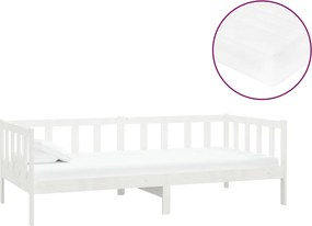vidaXL Pat de zi cu saltea, 90x200 cm, lemn masiv de pin