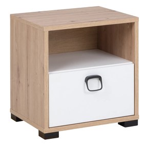 Noptieră Kevyt 9 (stejar artisan + alb + grafit). 1087393