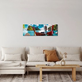 Tablou - Rai pe pământ (cu ceas) (90x30 cm)