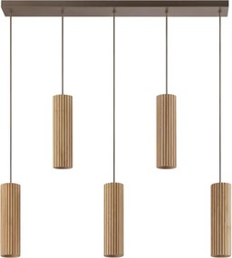 Brilliant - Lustra suspendată pe cablu LAKEWOOD 5xGU10/10W/230V maro