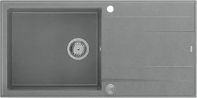 Chiuveta compozit incastrata Quadron Unique Evan 146 XL gri - inox 100x50 cm