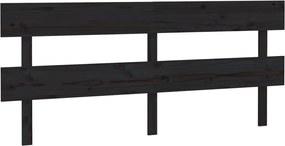 vidaXL Tăblie de pat, negru, 204x3x81 cm, lemn masiv de pin