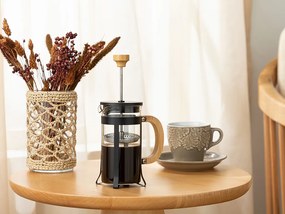 Eleganță Borosilkat Glass French Press Negru