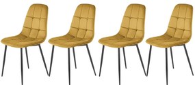 Set 4 scaune K417 velvet mustariu