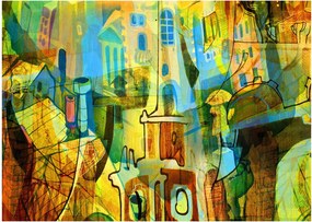 Tablou - Arhitectură, abstractizare cubistă (70x50 cm)