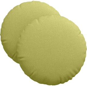 vidaXL Perne de Șezut 2 pcs Verde deschis Ø40 x 13 cm țesătură