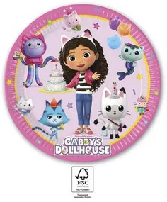 Gabby&#039;s Dollhouse Friends farfurie de hârtie 8 buc 23 cm FSC