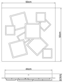 Plafonieră LED dimabilă Globo 48290-50 RABEA LED/50W/230V + telecomandă