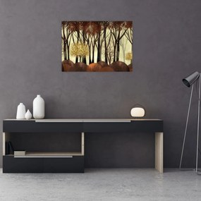 Tablou pe sticlă - Pădure decorativă (70x50 cm)