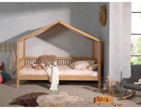 Draperie pentru copii maro deschis pentru pat din bumbac 86x414 cm Forrest – Vipack