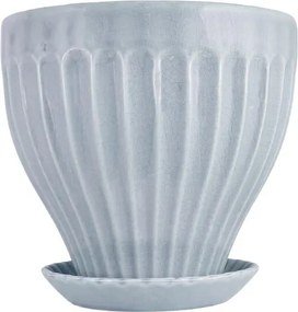 Oală decorativă vintage din ceramică stoneware, albastru deschis „Anna”