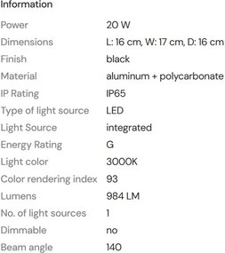 Aplica LED de exterior cu senzor de miscare IP65 Ladis
