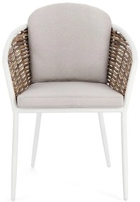 Scaun de grădină alb din metal Maribela – Bizzotto
