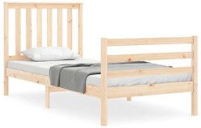 3194231 vidaXL Cadru de pat cu tăblie, 90x200 cm, lemn masiv