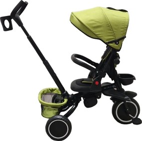 Tricicleta pliabila cu copertina Baby Care™ Folding Trike, Roti din spuma cauciucata EVA, Pedale si maner pentru parinti, Scaun reversibil cu rotire