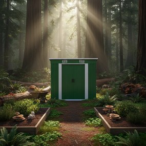 Depozit de unelte pentru grădină L, 196x122x182cm, verde Gardebruk