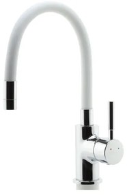 Baterie de chiuvetă cu pipă flexibilă FERRO crom lucios/alb