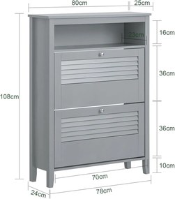 PANG10 - Pantofar 80 cm, pantofare, depozitare pantofi, mobilier hol - Gri