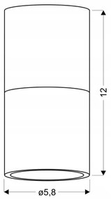 Plafonieră TUBA 1xGU10/15W/230V
