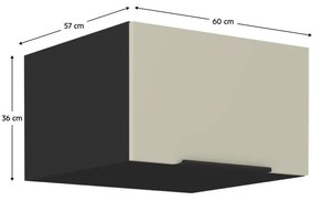 Dulap de bucătărie superior Arikona 60 NAGU 36 1F (cașmir + negru). 1097046