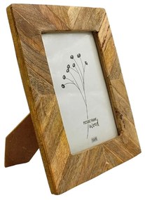 Ramă foto, din lemn de mango, 13x18 cm – model rustic cu textură naturală