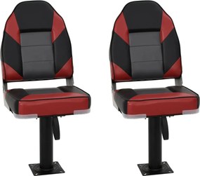 vidaXL Set cu scaun pentru barcă, pliabil, 4 piese, spătar înalt