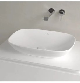 Lavoar pe blat, Villeroy&amp;Boch Loop&amp;Friends, material TitanCeram, 56x38cm, Alb Alpin, 4A490001