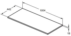 Blat pentru lavoar gri deschis Ideal Standard Connect Air fara decupaj 100 cm