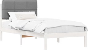 vidaXL Cadru de pat cu tăblie tapițată Gri deschis 75 x 190 cm