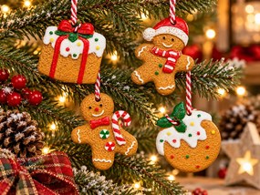 Set de 4 bucati ornamente de Craciun COOKIE CHRISTMAS 6 cm