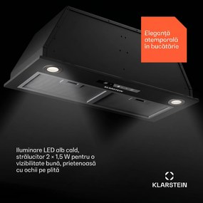 Klarstein Paolo 72 Hotă de bucătărie încorporabilă 72 cm 520 m³/h LED Touch A++