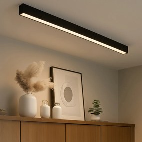 Plafonieră neagră incl. LED cu 3 trepte de intensitate reglabilă 2700-4000K cu comutator DIP - Keane