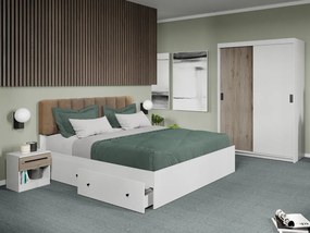 Set mobila dormitor 4 piese Odin Alb/San Remo C41