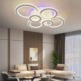 Lustra LED Cu Telecomanda, Elit's,3 Tipuri De Lumina, Intensitate Reglabila, 328W, Alb