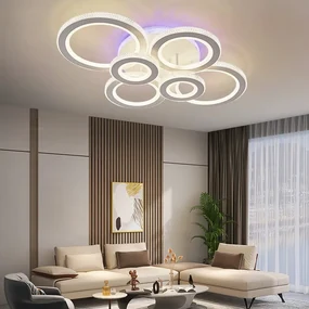 Lustra LED Cu Telecomanda, Elit's,3 Tipuri De Lumina, Intensitate Reglabila, 328W, Alb