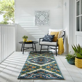 Covor de exterior albastru 80x230 cm Beach Floral – Flair Rugs