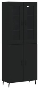 3198226 vidaXL Dulap înalt, negru, 69,5x34x180 cm, lemn compozit