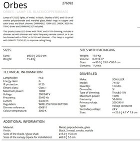 Lustra cu 13 pendule LED design modern Orbes