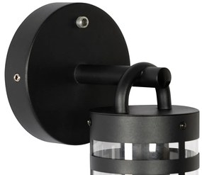 Aplică de perete exterioară neagră IP44 cu senzor de amurg - Ruben