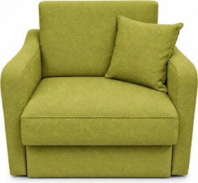 Fotoliu SAMY extensibil, cu lada de depozitare, stofa verde, cadru metalic, 103x100x92 Stofa, Verde