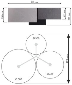 Plafonieră SPACE 3xE27/60W/230V