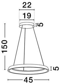 Lustra circulara aluminiu alb LED CCT OVIA 45cm