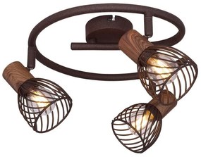 Plafoniera cu 3 spoturi design industrial Isabelle ruginiu