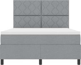 vidaXL Pat cu arcuri cu saltea Gri deschis 160 x 200 cm țesătură