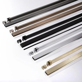 Paravan de dus fumuriu Rea Flexi Grey 110 cm cupru periat