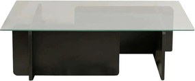 Masuta cafea FLAVIO, negru/transparent, PAL/sticla, 105x65x30 cm